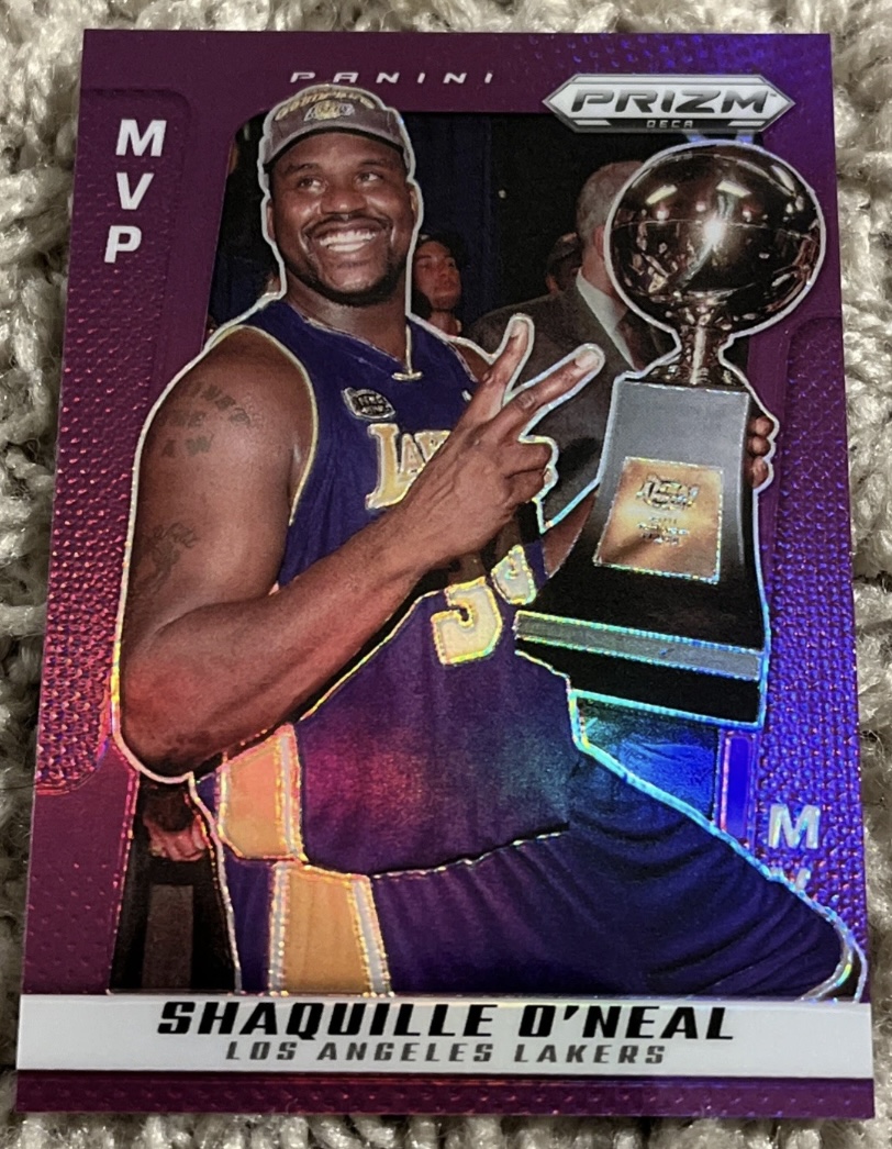 2024-25 Panini Prizm Deca — MVP Award Winners — Shaquille O'Neal #295 — Purple Prizm /99 實物相