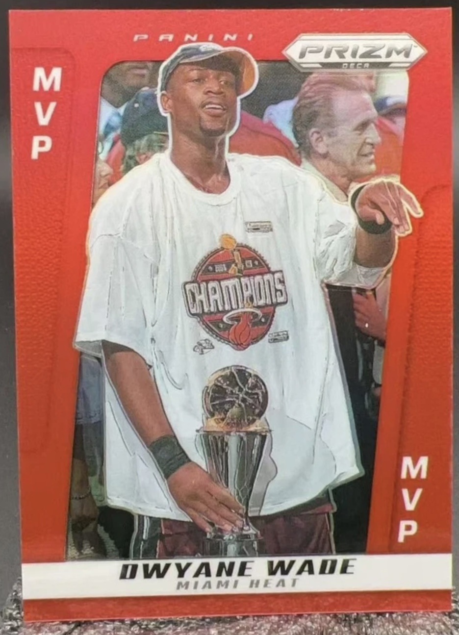 2024-25 Panini Prizm Deca — MVP Award Winners — Dwyane Wade #299 — Red Prizm /199 實物相