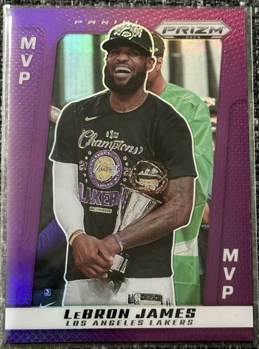 2024-25 Panini Prizm Deca — MVP Award Winners — LeBron James #286 — Purple Prizm /99 實物相