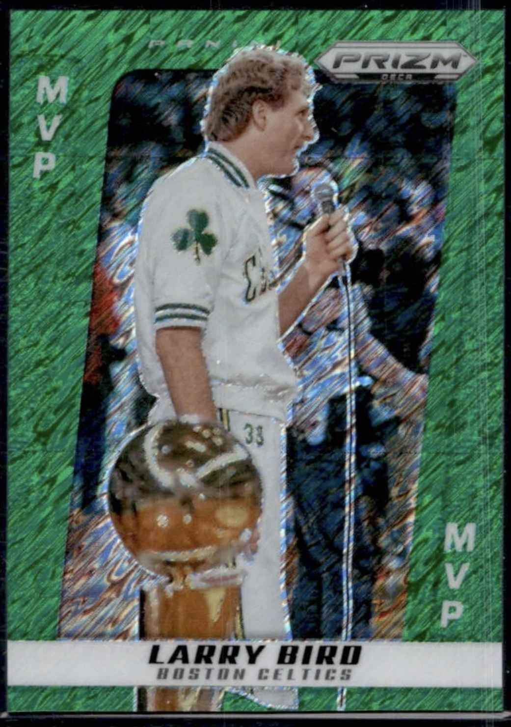2024-25 Panini Prizm Deca — MVP Award Winners — Larry Bird #296 — Green Shimmer FOTL Prizm /12 實物相