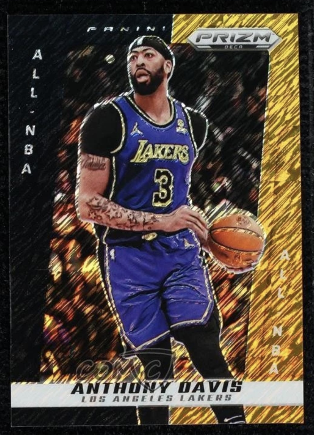 2024-25 Panini Prizm Deca — All-NBA — Anthony Davis #282 — Black Gold Prizm /5 實物相