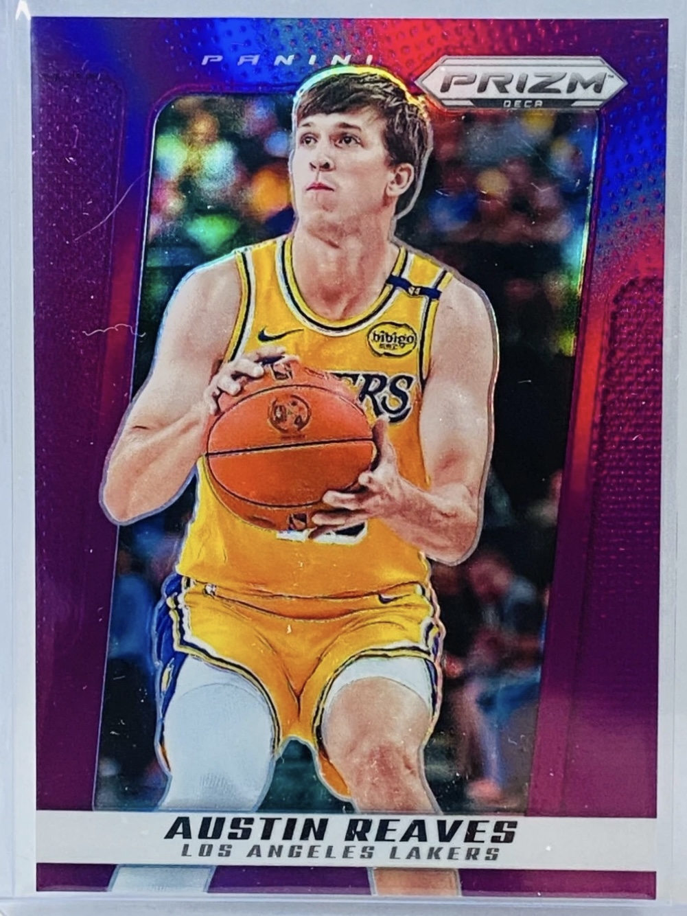 2024-25 Panini Prizm Deca — Base — Austin Reaves #135 — Purple Prizm /99 實物相