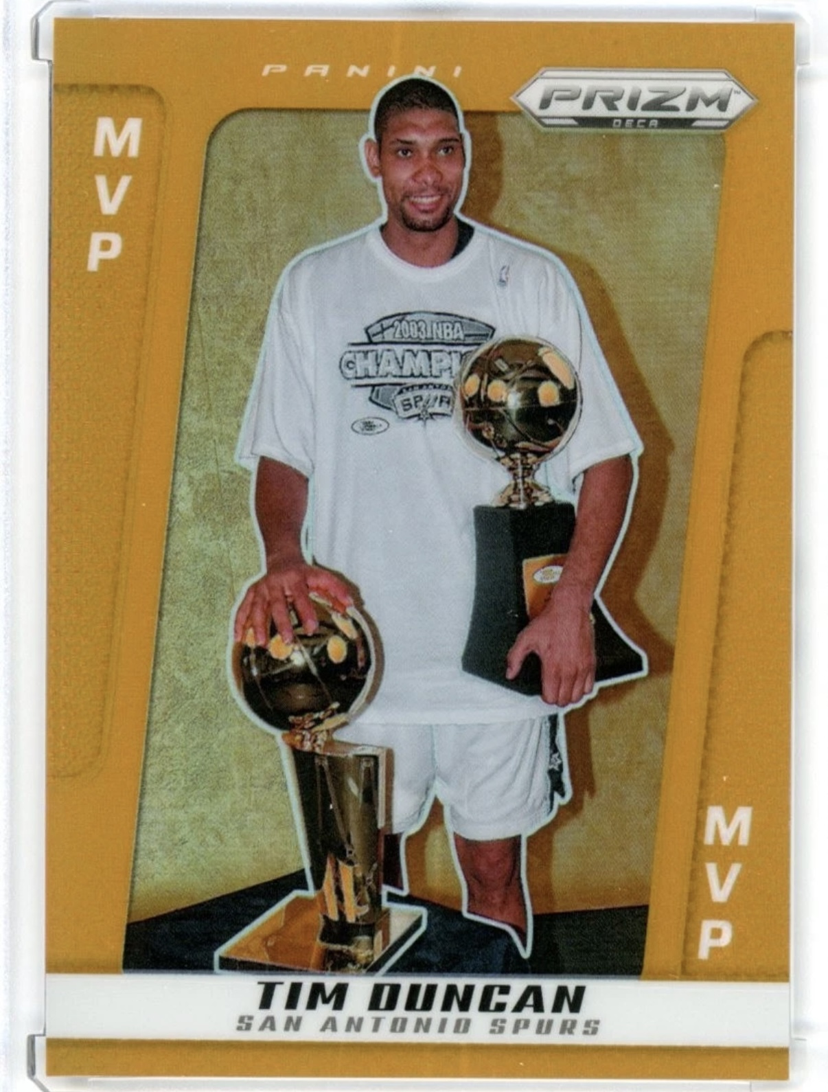 2024-25 Panini Prizm Deca — MVP Award Winners — Tim Duncan #300 — Orange Prizm /49 實物相