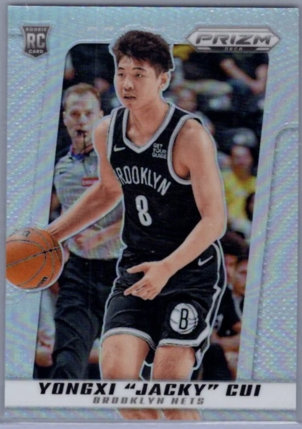 2024-25 Panini Prizm Deca — Base Rookie — Yongxi "Jacky" Cui #112 — Silver Prizm Unnumbered 實物相