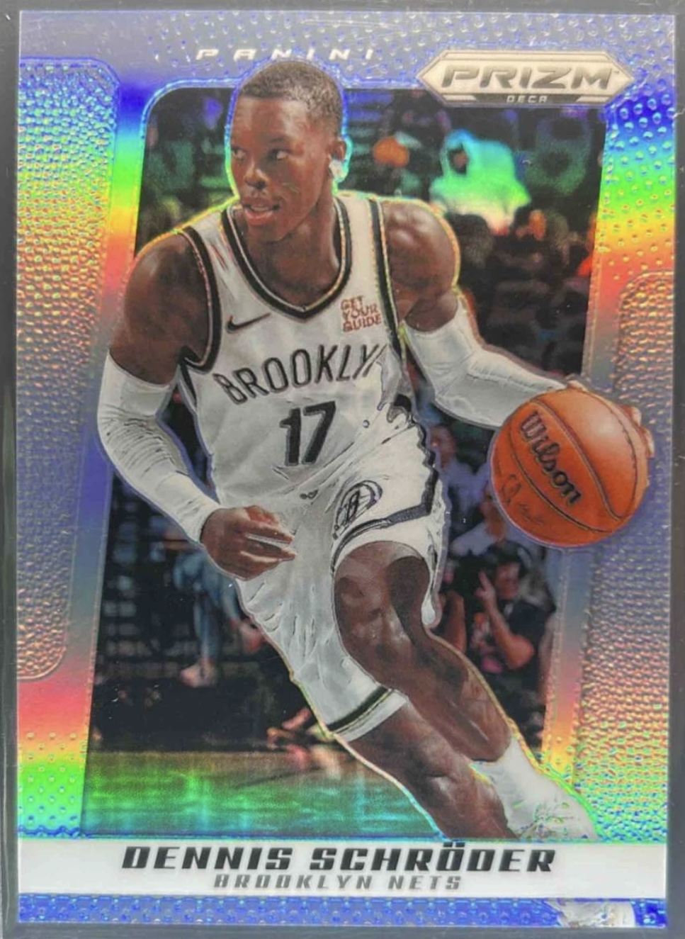 2024-25 Panini Prizm Deca — Base — Dennis Schroder #121 — Silver Prizm Unnumbered 實物相