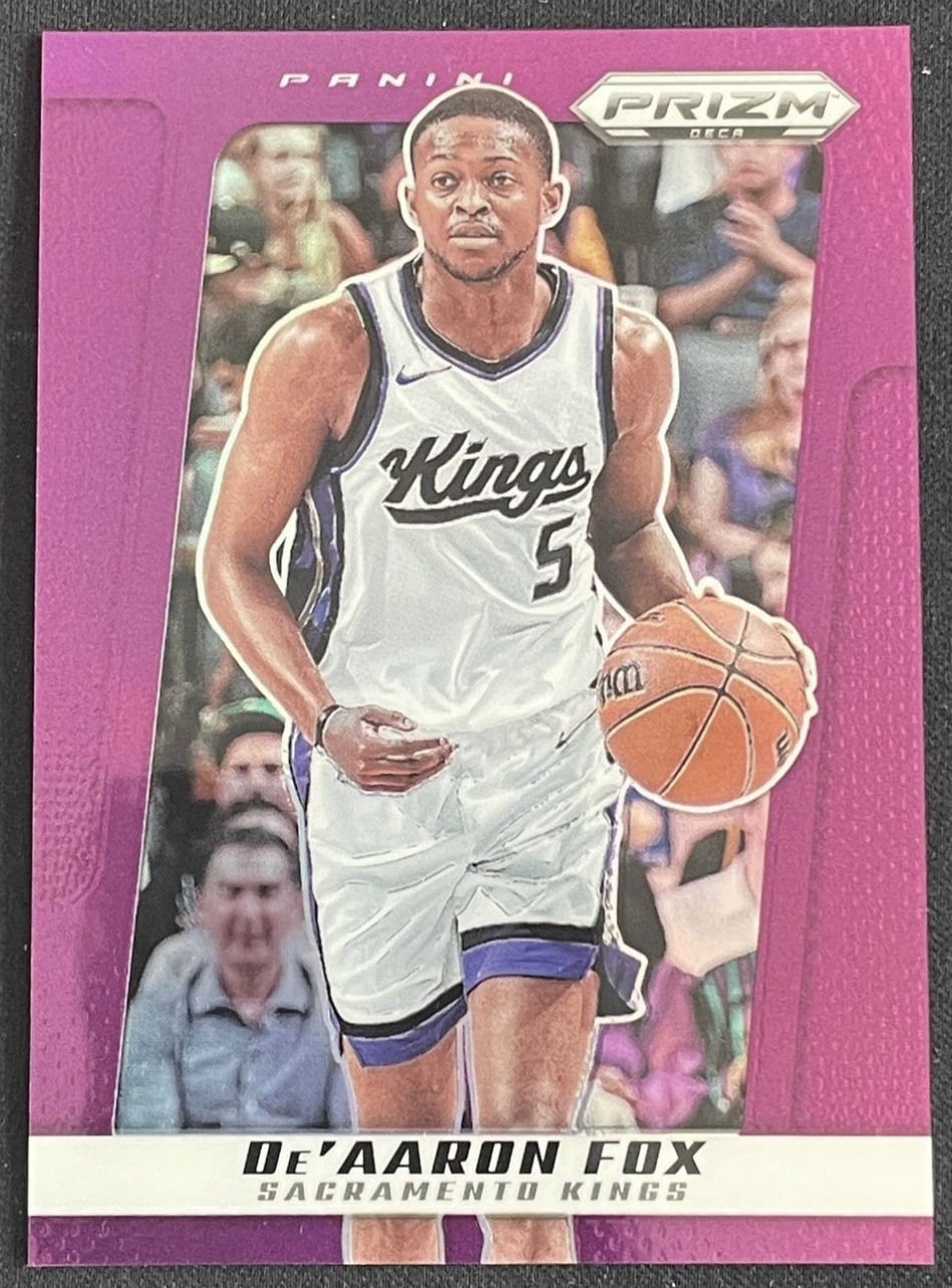 2024-25 Panini Prizm Deca — Base — De'Aaron Fox #143 — Purple Prizm /99 實物相