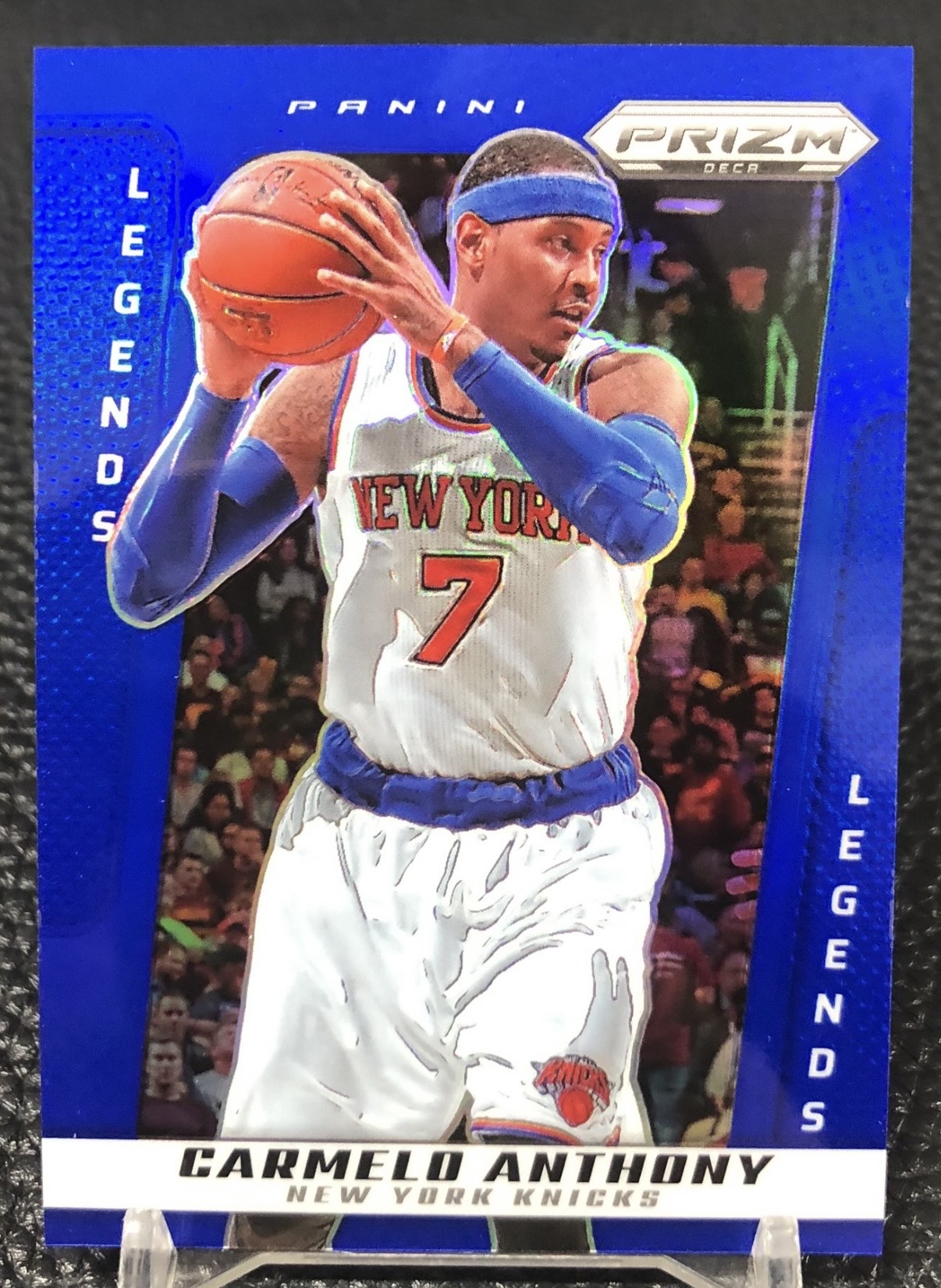 2024-25 Panini Prizm Deca — Legends — Carmelo Anthony #225 — Blue Prizm /149 實物相