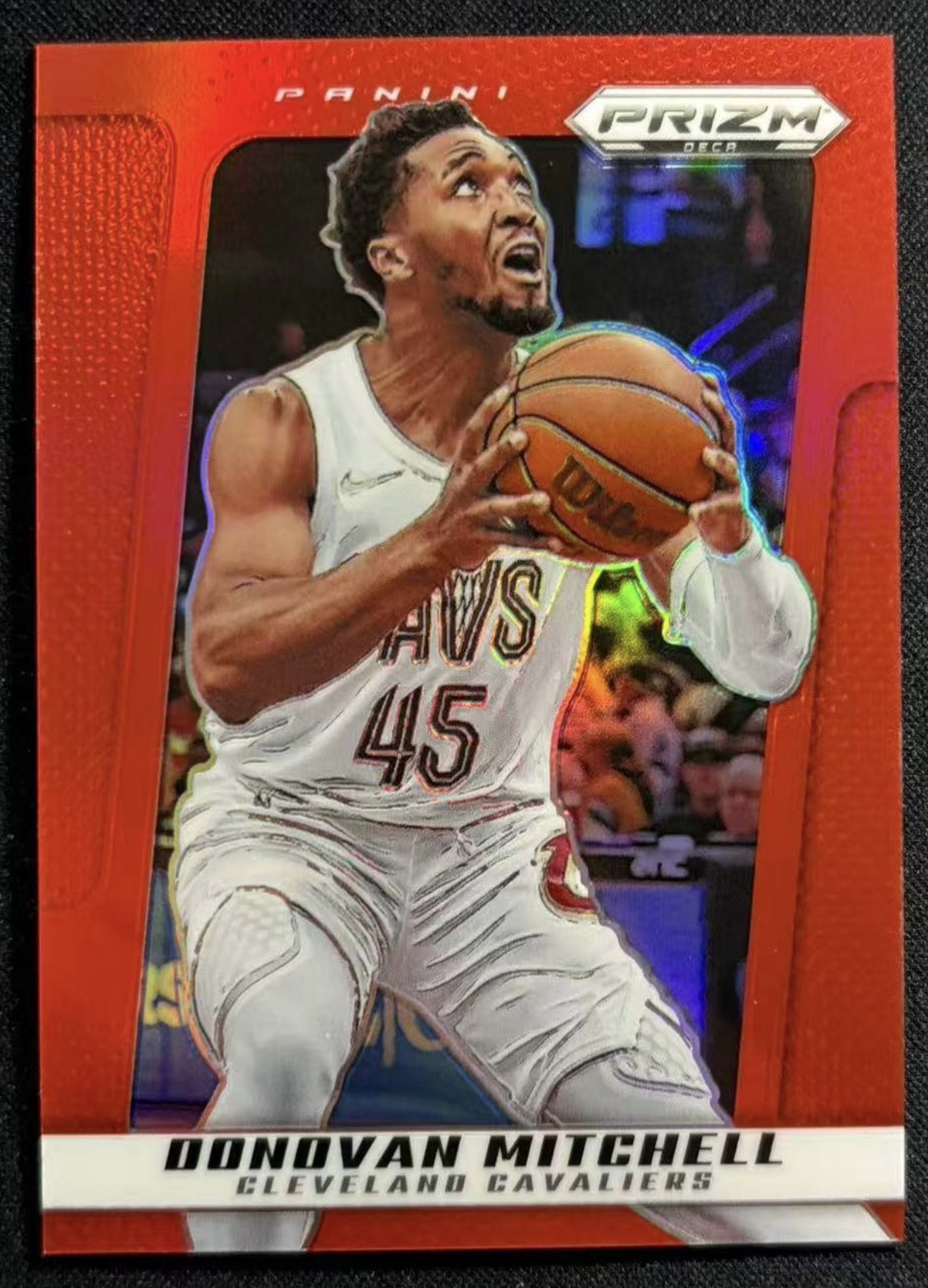 2024-25 Panini Prizm Deca — Base — Donovan Mitchell #158 — Red Prizm /199 實物相