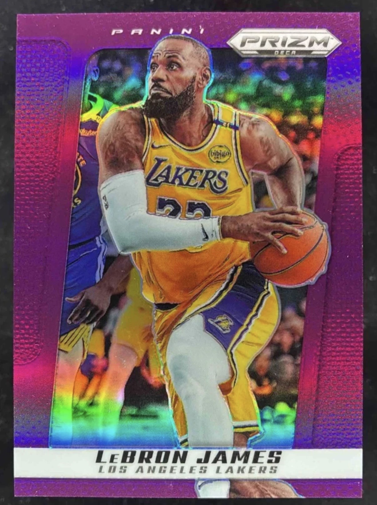 2024-25 Panini Prizm Deca — Base — LeBron James #198 — Purple Prizm /99 實物相