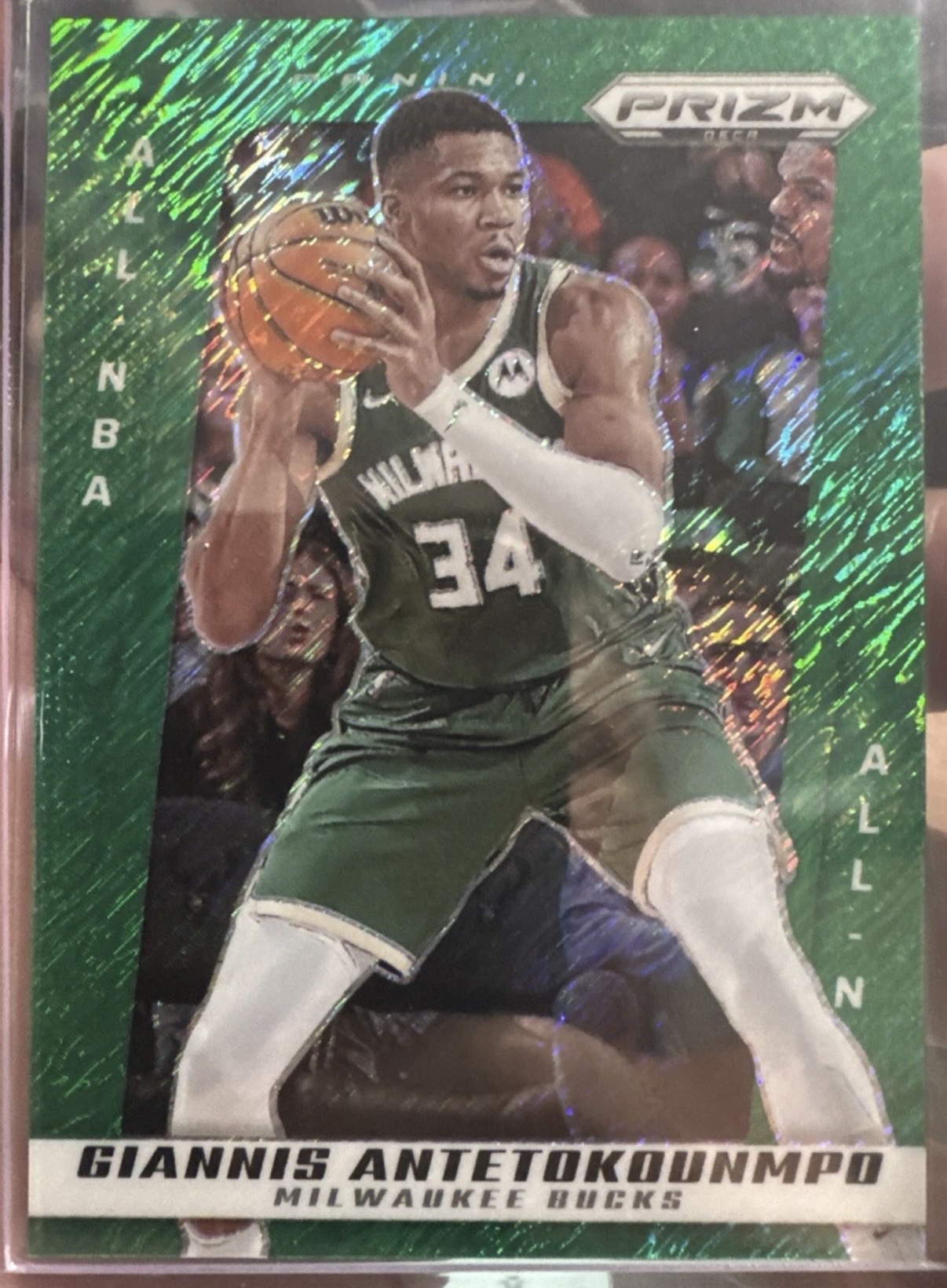 2024-25 Panini Prizm Deca — All-NBA — Giannis Antetokounmpo #271 — Green Shimmer FOTL Prizm /12 實物相
