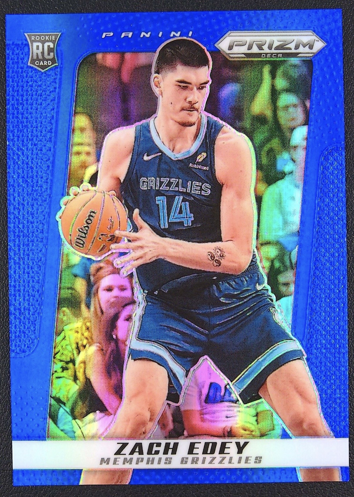 2024-25 Panini Prizm Deca — Base Rookie — Zach Edey #63 — Blue Prizm /149 實物相