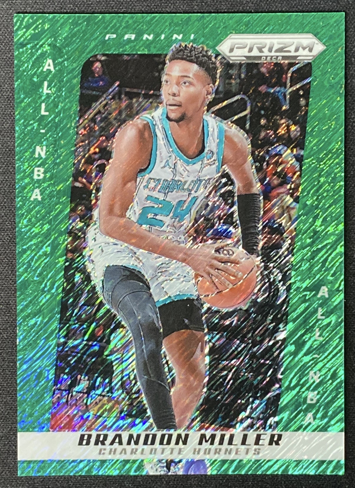 2024-25 Panini Prizm Deca — All-NBA — Brandon Miller #278 — Green Shimmer FOTL Prizm /12 實物相
